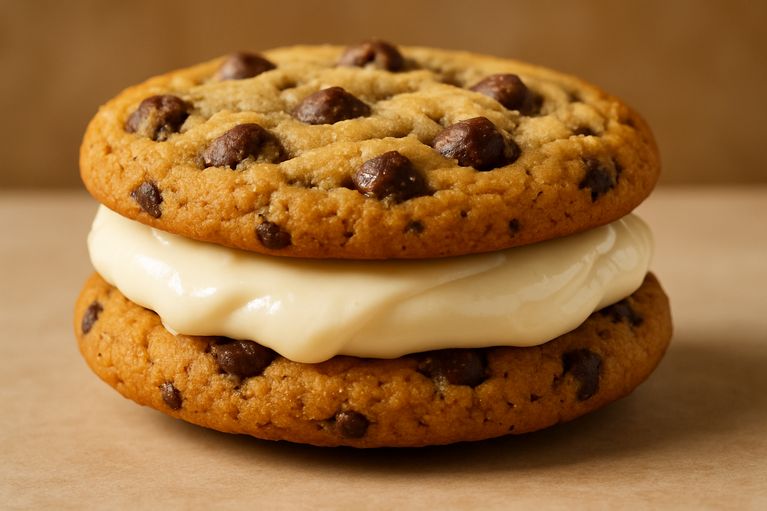 white icing between the cookies